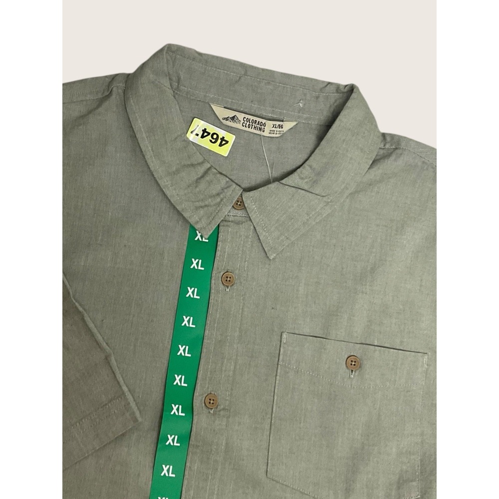 Colorado Clothing Shirt Mens XL Sage Green Short Sleeve Button Down Cotton XL